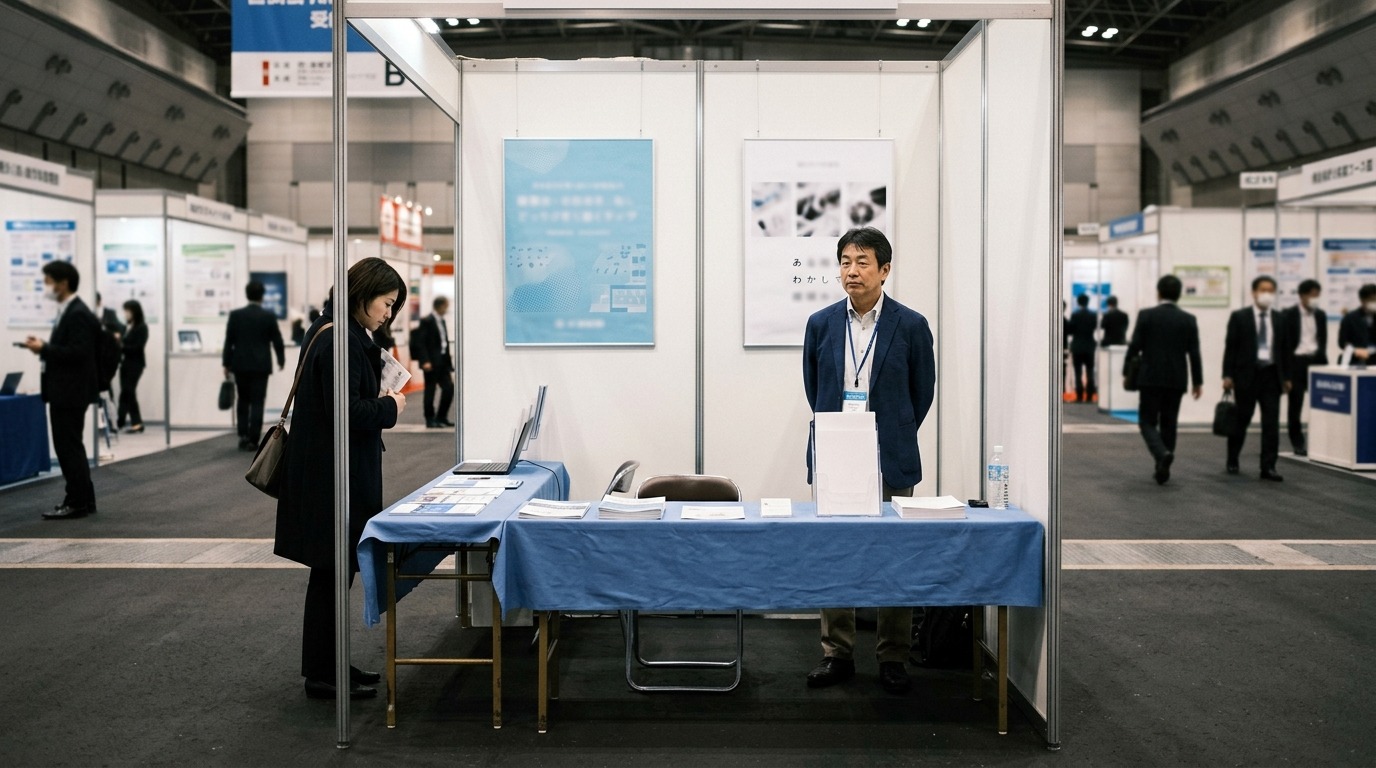 小規模な展示ブースとポスター